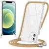 Coiwxmoi Cover con Cordino per iPhone 12 6,1, Trasparente Custodia con Laccio Tracolla Cellulare Girocollo Collana Morbido Silicone TPU Antiurto AntiGraffio Protettiva Case per iPhone 12, Arcobaleno