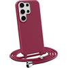 MyGadget Cover per Samsung Galaxy S25 Ultra - Custodia con Corda - Case con Cordino Opaca Antiurto | Bumper con Laccio | Tracolla - Practical Stylish - Bordeaux