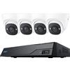 Reolink NVS8-5MD4 Kit Videosorveglianza 8 Canali 4 Telecamere Dome 5MP NVR PoE 2TB