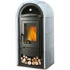 La Nordica Stefany Forno Stufa a Legna con Forno Grigio 10,6 kW 66x130x58,6 cm
