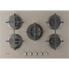Indesit ING 72T/TD 1 Piano Cottura Gas 75cm 5 Fuochi Vetro Beige Griglie Ghisa