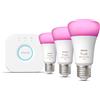 Philips Hue White and Color Ambiance Starter Kit 3 Lampadine E27 9W con Bridge