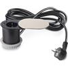 Emuca - Multiconnettore con coperchio scorrevole Vertikal, diametro 60 mm, 1 presa Schuko, 1 USB Tipo A, 1 USB Tipo C, Acciaio e Tecnoplastica, Acciaio inossidabile