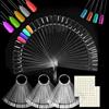 HXC 200 Pezzi Espositore Unghie, HXC Tip Unghie Espositore con Adesivi Numerici 1-200 Anello in Metallo Accessori Unghie per Stile Nail Art e Display a Colori per Salone di Bellezza Nail Studio