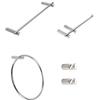 STILHAUS kit Hashi Portasciugamani Anello e 45cm Portarotolo Appendini Cromo Lucido