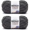 Spinrite Bernat Forever Fleece - Filato, 2 confezioni da 280 g, poliestere, 6 super voluminoso, 177 m, per maglia/uncinetto, grigio carbone