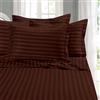 Elegant Comfort Best, Softest, Coziest 6-Piece Sheet Set. - 1500 Thread Count Egyptian Quality Luxurious Wrinkle Resistant 6-Piece Damasco Stripe Lenzuola, Full Marrone Cioccolato