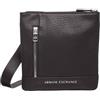 Armani Exchange Pebble Armani Crossbody, Piatto Uomo, Nero, Taglia Unica
