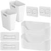 Disnace Set di 4 Scatole Portaoggetti Autoadesive Montate a Parete, Mensola per Doccia Senza Trapano Kitchen Organizer, Organizzatori Multiuso per Cucina, Bagno, Ufficio e Frigorifero (Bianco)