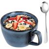Wisebom 700 ML Tazza da Caffè Grande In Ceramica, Ciotola Tazza da Caffè In Porcellana Ciotola per Cereali con Manico con Cucchiaio in Acciaio Inossidabile per Dessert Al Latte Farina D'avena