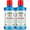 Euthymol Mouthwash Icy Mint 500ml X2, Con Fluoruro, Senza Alcol, Gusto Intenso, Riduce la Placca, Pulisce Denti e Gengive, Alito Fresco, Cura Orale Quotidiana