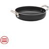 Agnelli AlBlack Tegame Basso Induzione In Alluminio Antiaderente 5mm Con 2 Maniglie Inox