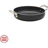 Agnelli AlBlack Tegame Basso Induzione In Alluminio Antiaderente 5mm Con 2 Maniglie Inox