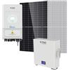 V-TAC SOLAR KIT FOTOVOLTAICO 6,16KW MONOFASE TIER1 INVERTER DEYE V-TAC 6KW ACCUMULO 5,12KW VT-440KIT-616-6-1X5-LEDKIT440T-6-5-GREY-NQ