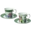 BRANDANI Flora Set 2 Pezzi Tazza Caffè Espresso con Piattino 100ml Porcellana