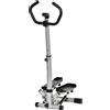 HOMCOM Stepper con Manubrio Regolabile e Display LCD, 55x53x118-128cm, Nero e Argento