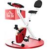 HOMCOM Cyclette da Camera Pieghevole con 5 Posizioni Regolabili e 8 Livelli di Resistenza Magnetica, Struttura a X, 43x97x109cm, Rossa e Bianca