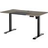 Vinsetto Scrivania Sollevabile Elettrica, 4 Altezze, Sistema Anticollisione, Design Moderno, Metallo Nero e Teak|Aosom
