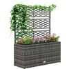 Outsunny Fioriera per piante con trellis 3 vasche da 33L in resina intrecciata e acciaio dim. 84L x 30L x 107H cm