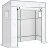 Outsunny Serra per Piante con 2 Finestre Laterali a Rete e Ingresso Avvolgibile, in PE e Acciaio, 196x77x197 cm, Bianco | Aosom Italy
