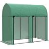 Outsunny Serra da Giardino da 2 m², 2 Porte Avvolgibili, Copertura in PE 140g/m² Anti-UV, 2x1x1.78m, Verde | Aosom Italy