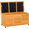 Outsunny Baule da Esterno in Legno di Abete Impermeabile con Base Rialzata, 127x56x60 cm, Giallo Scuro | Aosom Italy