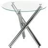 HOMCOM Tavolo da Pranzo Rotondo per 2-4 Persone in Vetro e Gambe in Acciaio, Ø80x74cm | Aosom Italy