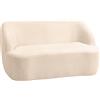 HOMCOM Divano 2 posti divano in tessuto di bouclé 142 cm con schienale e seduta curvi, nessun montaggio richiesto, beige | Aosom Italy