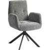 HOMCOM Poltrona, Sedia da accentuare, design moderno, girevole, fino a 120 kg, Grigio Scuro