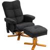 HOMCOM Poltrona Massaggiante con Funzione Sdraiata e Poggiapiedi, Inclinazione a 145°, Poliestere, 80 x 86 x 99 cm, Nero