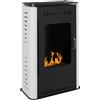 HOMCOM Camino a Bioetanolo da Terra 1.2L con Mensola Superiore, in Acciaio, 50x27x82 cm, Bianco e Nero | Aosom Italy