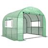 Outsunny Serra a Tunnel per Orto 3x3x2 m in Acciaio e PE Anti UV con Porte Avvolgibili e Finestre, Verde | Aosom Italy