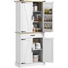 HOMCOM Credenza da cucina buffet, 4 porte, 6 ripiani a porta, 1 cassetto e ripiani regolabili 76,5 x 40 x 181 cm bianco