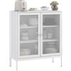 HOMCOM Buffet mobile da cucina a 3 livelli con 2 ante a maglia con ripiano regolabile 80 x 37 x 92 cm bianco