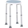 HOMCOM Sgabello da doccia sedile da doccia antiscivolo sgabello da bagno altezza regolabile girevole a 360° in alluminio