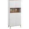 HOMCOM Credenza Cucina Alta Scandinava con 4 Ante, Ripiano Aperto, Ripiani Regolabili, 80x40x178 cm, Bianco | Aosom Italy