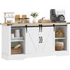 HOMCOM Buffet mobile portaoggetti con 2 porte scorrevoli mensole regolabili 150l x 40P x 72H cm in legno bianco rovere