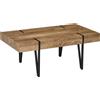 HOMCOM Tavolino rettangolare Stile Industriale Struttura a Gambe in Metallo Nero Piano Effetto Legno Vintage