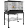 PawHut Grande gabbia uccelli gabbia per pappagalli con supporto ruote per cacatua pappagalli canarini pappagalli 85 x 49 x 119 cm nero