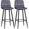 HOMCOM set da 2 sgabelli da bar con poggiapiedi in stile retrò 42 cm x 47 cm x 105 cm Grigio