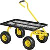 Outsunny Carrello da Giardino in Acciaio con Capacità 150 kg e Maniglia Rivestita, 94x48.5x100 cm, Giallo e Nero | Aosom Italy