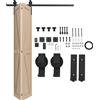 HOMCOM 152,5 CM Kit di binari per porte da fienile scorrevoli pieghevoli in acciaio per 2 porte