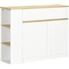 HOMCOM Buffet mobile da stoccaggio con 2 cassetti 3 mensole aperte e mobile con 2 ante 110 x 29,5 x 82 cm bianco