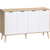 HOMCOM Credenza Cucina Mobile Buffet Ripiani Regolabili, 120x35x77.4cm, Bianco | Aosom Italy