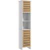 HOMCOM Mobile Bagno Alto 170cm, con 2 Armadietti e Ripiani Regolabili, Scomparti Aperti, per Lavanderia, Bianco | Aosom Italy