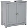 kleankin Mobile bagno sottolavabo - mobile sottolavabo - mobile 2 ante con ripiano 60L x 30P x 60A cm - in legno Grigio