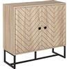 HOMCOM Buffet mobile da archiviazione con 2 porte in legno e piedini in metallo nero dim. 80L x 29,5P x 80A cm