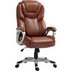 HOMCOM Sedia da ufficio sedia da ufficio con funzione oscillante ruote girevoli 360° 66 x 75,5 x 115,5-124,5 cm marrone