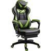 Vinsetto Sedia da gaming Ergonomica, Poltrona da Ufficio confortevole con Poggiapiedi, Poggiatesta e cuscino lombare, Altezza Regolabile, Nero e verde