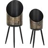 DKD Home Decor Set di vasi, Nero, Estándar